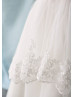 Cap Sleeves Ivory Lace Tulle Floor Length Flower Girl Dress Cap Sleeves Ivory Lace Tulle Floor Length Flower Girl Dress